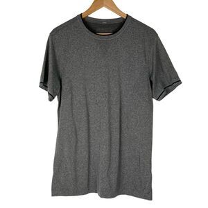 Lululemon Men's Large Breathable Running Top Gray Short Sleeve Crewneck